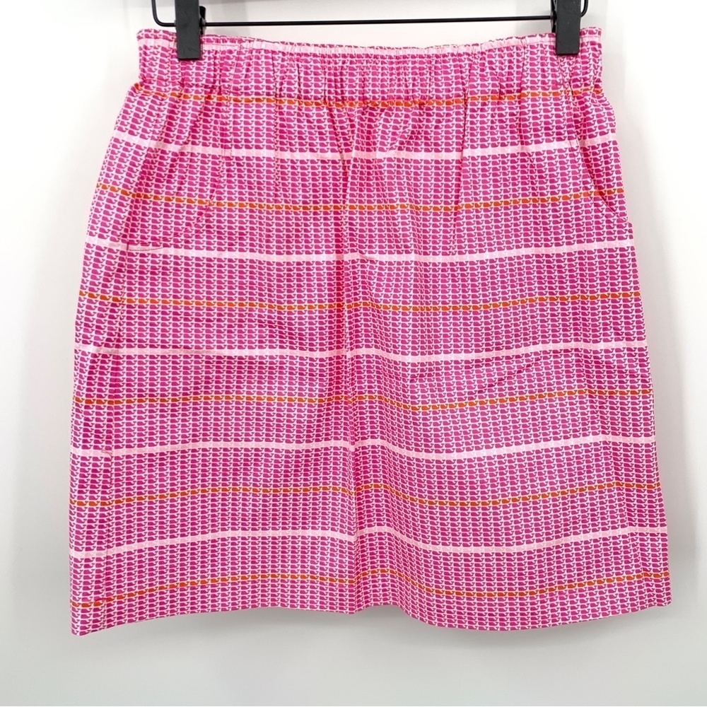 Vineyard Vines Kids Large Size 14 Skirt Pink White Whale Logo Striped Pull On
